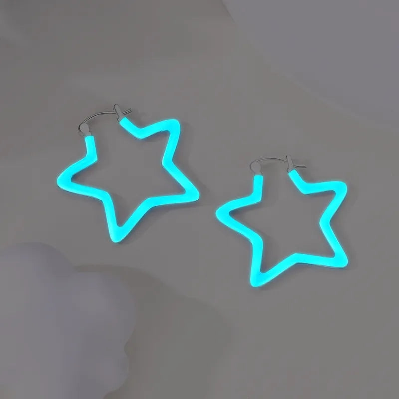 Aretes estrellas brillantes en azul S925