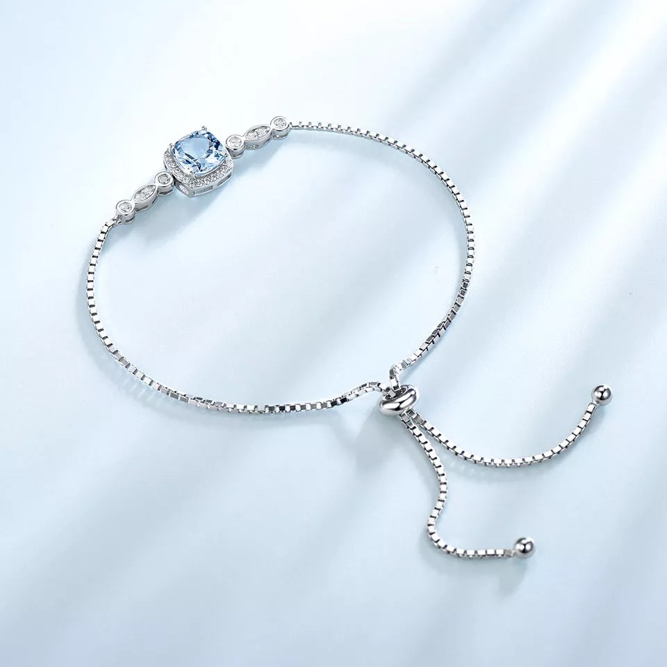 Pulsera aguamarina de plata S925