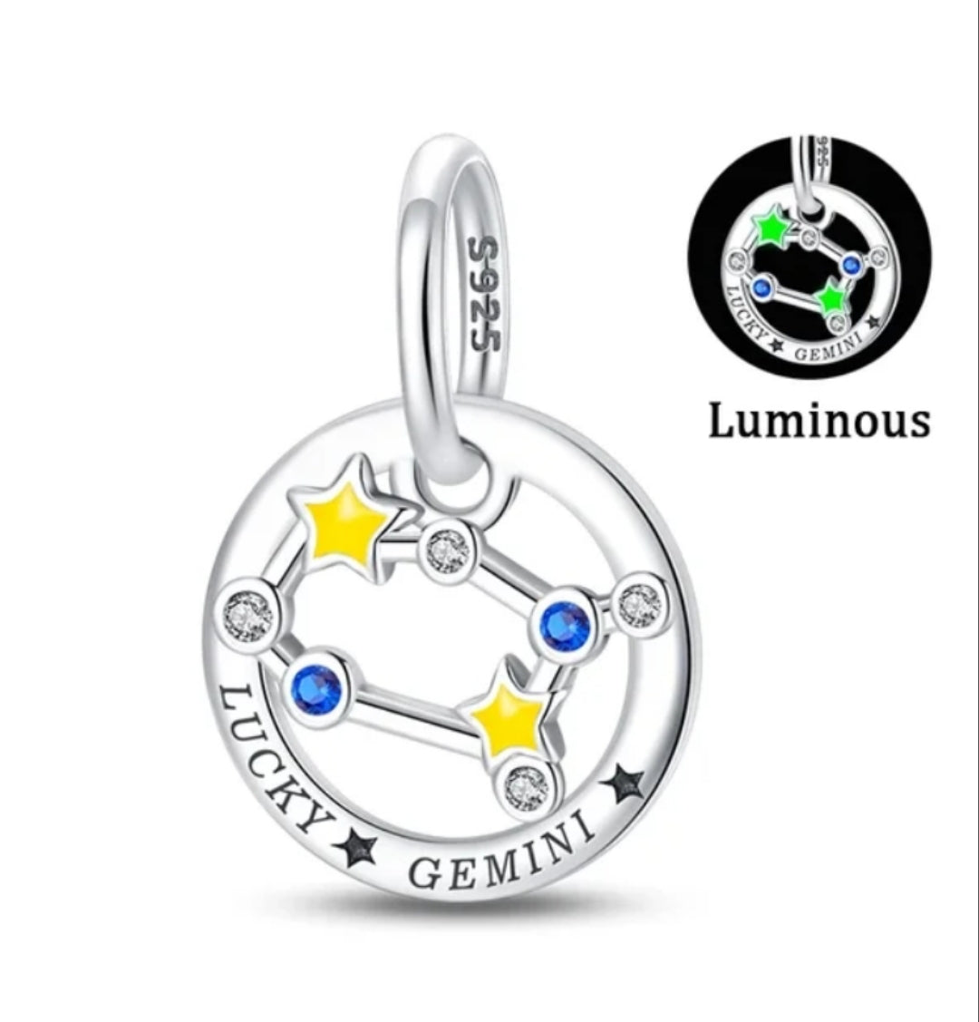 Charm constelaciones Zodiaco de plata s925