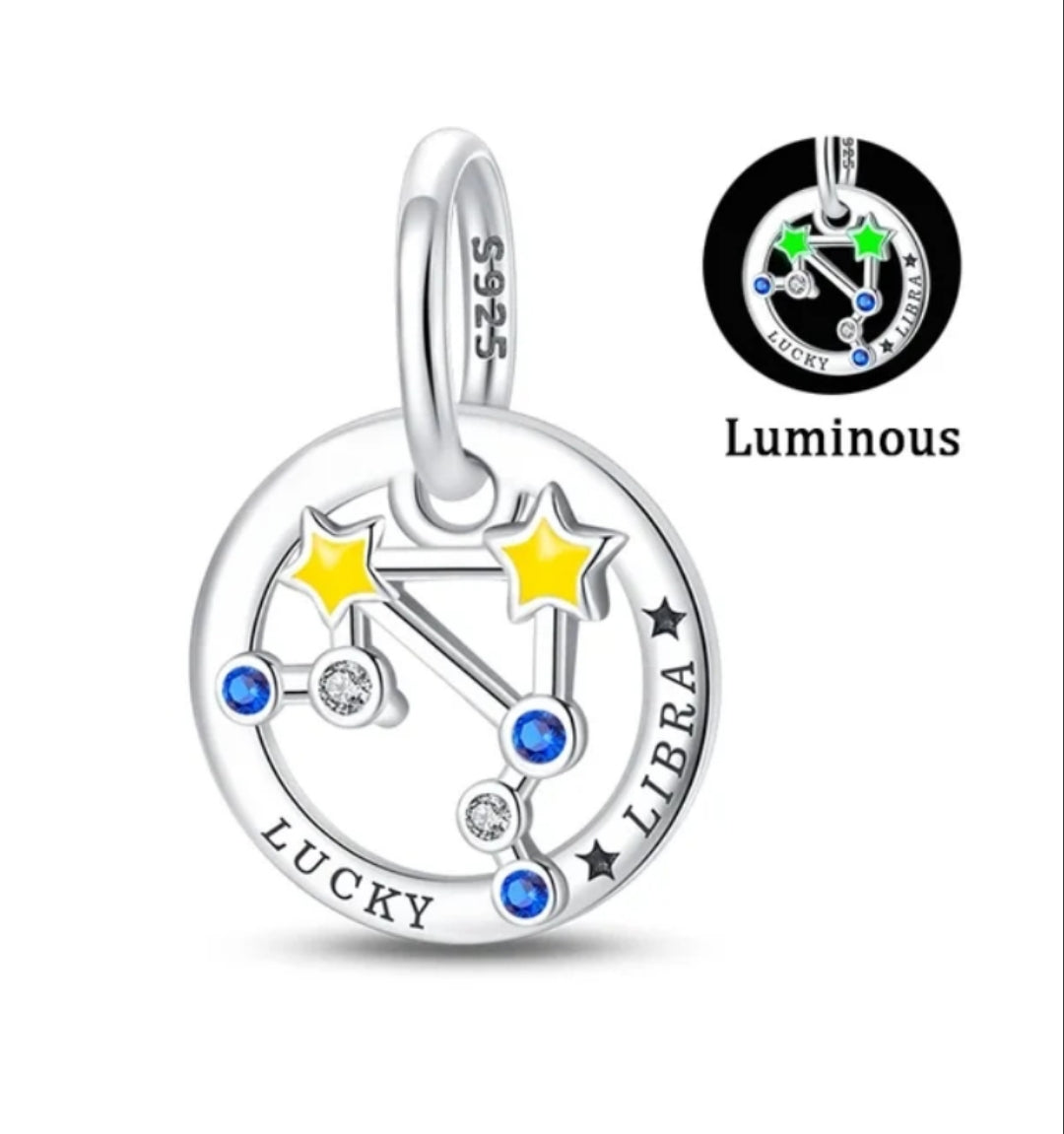 Charm constelaciones Zodiaco de plata s925