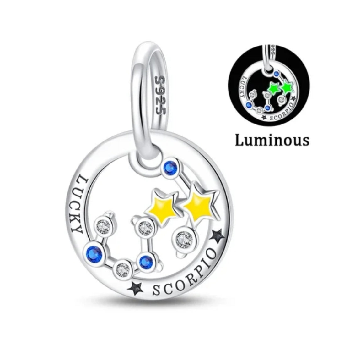 Charm constelaciones Zodiaco de plata s925