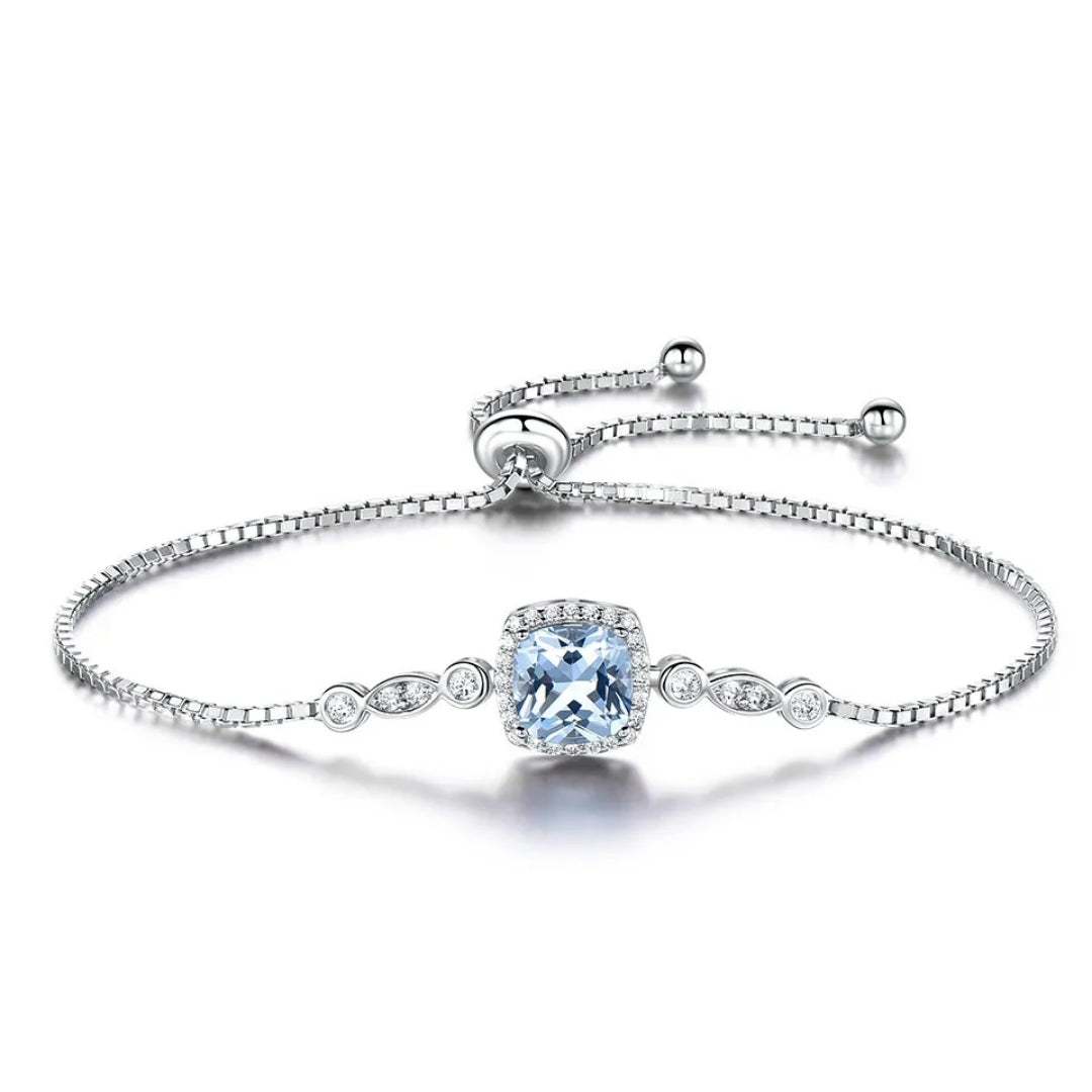 Pulsera aguamarina de plata S925