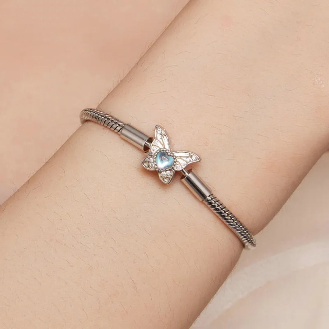 Brazalete mariposa ópalo de plata s925