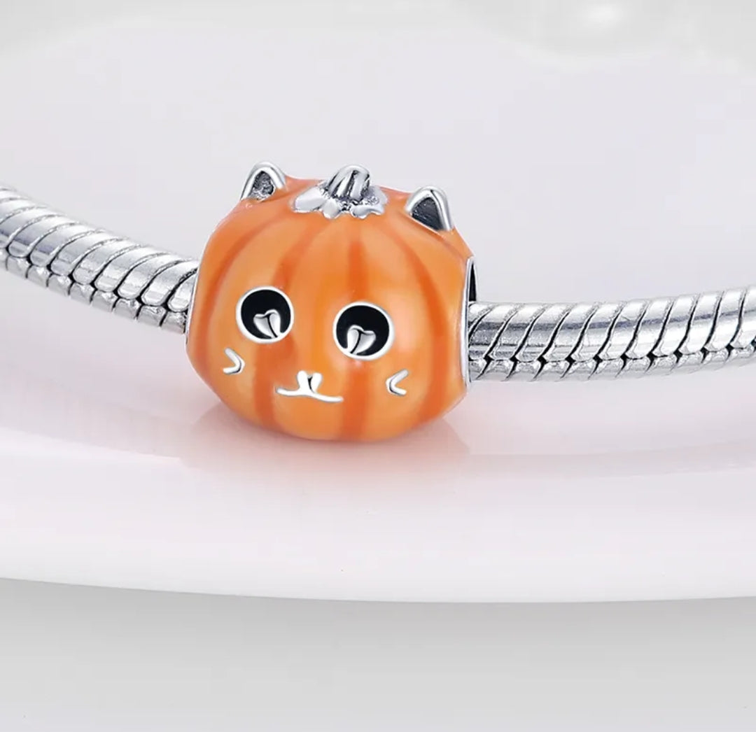 Charm calabacita gatito de plata s925