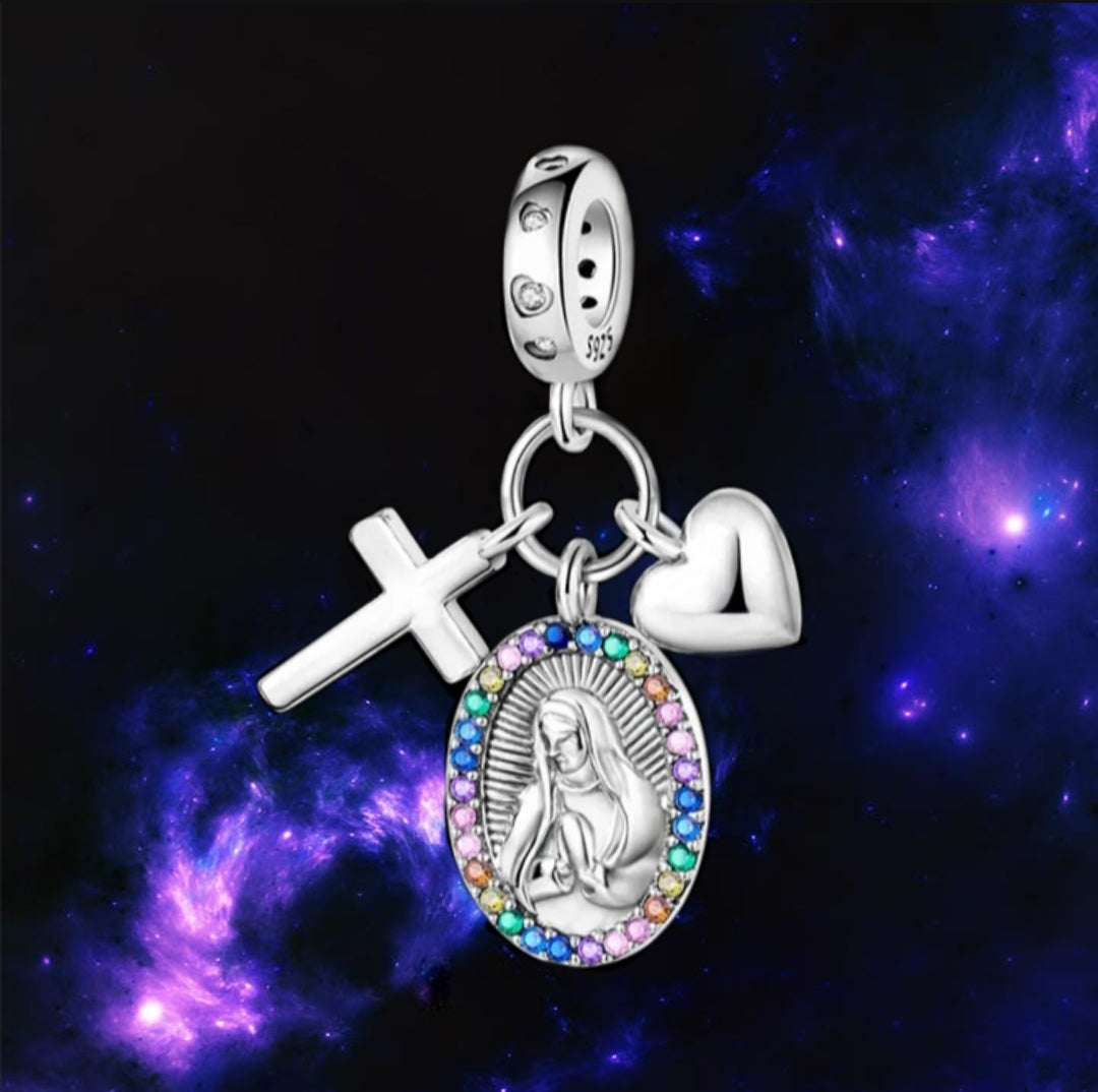 Charm virgen colores de plata s925