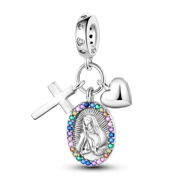 Charm virgen colores de plata s925