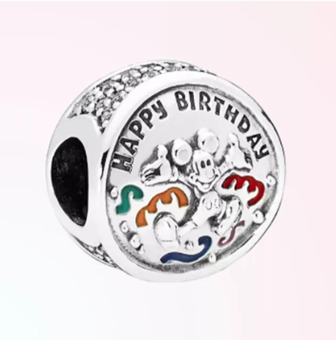 Charm Mickey Mouse Happy birthday de plata s925