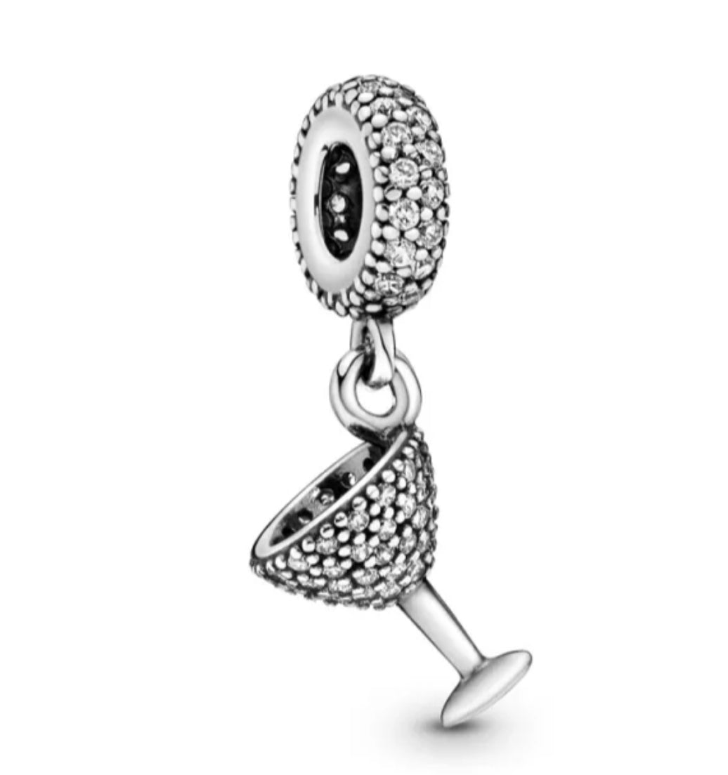 Charm copa con cristales de plata s925 - Mundo Charm