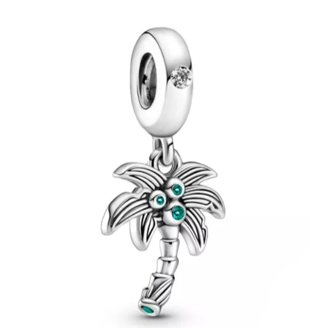 Charm palmera con cocos verdes de plata s925 - Mundo Charm