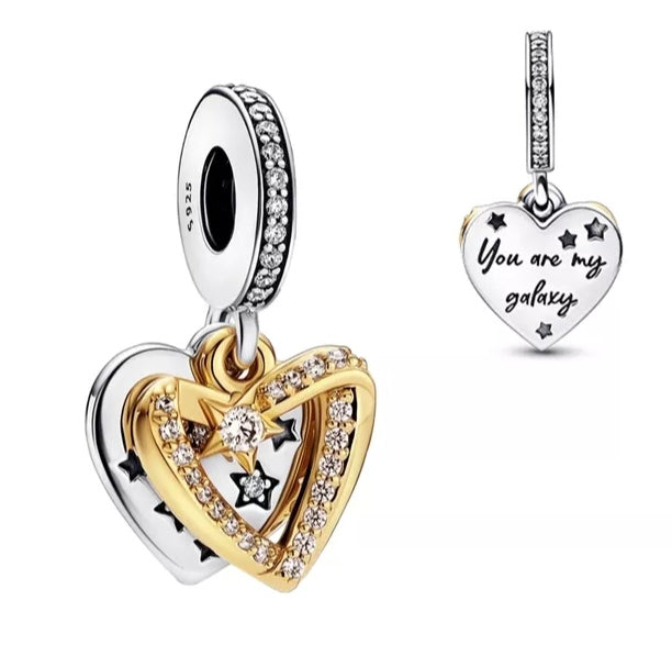 Charm corazón you are my galaxy de plata s925