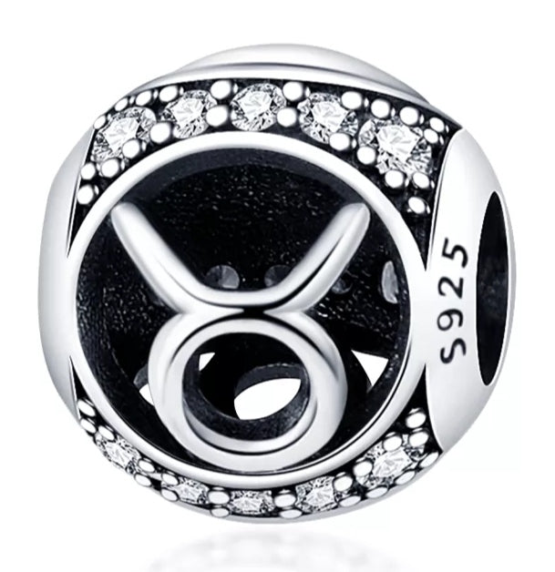 Charm esfera signo del zodiaco de plata s925