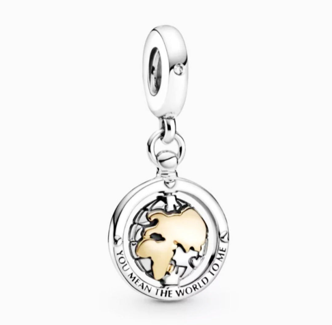 Charm mundo amoroso You mean the world to me de plata s925 - Mundo Charm