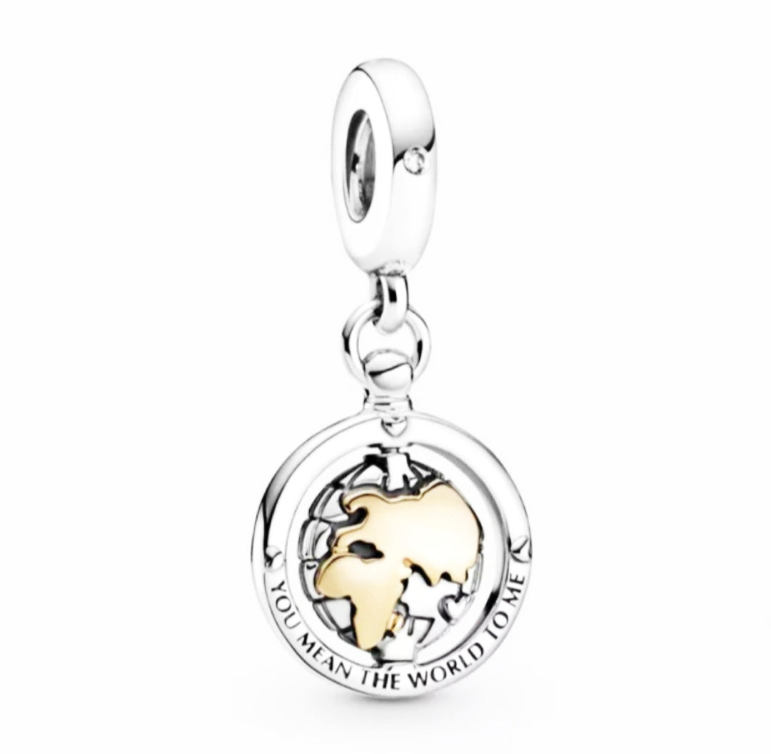 Charm mundo amoroso You mean the world to me de plata s925 - Mundo Charm