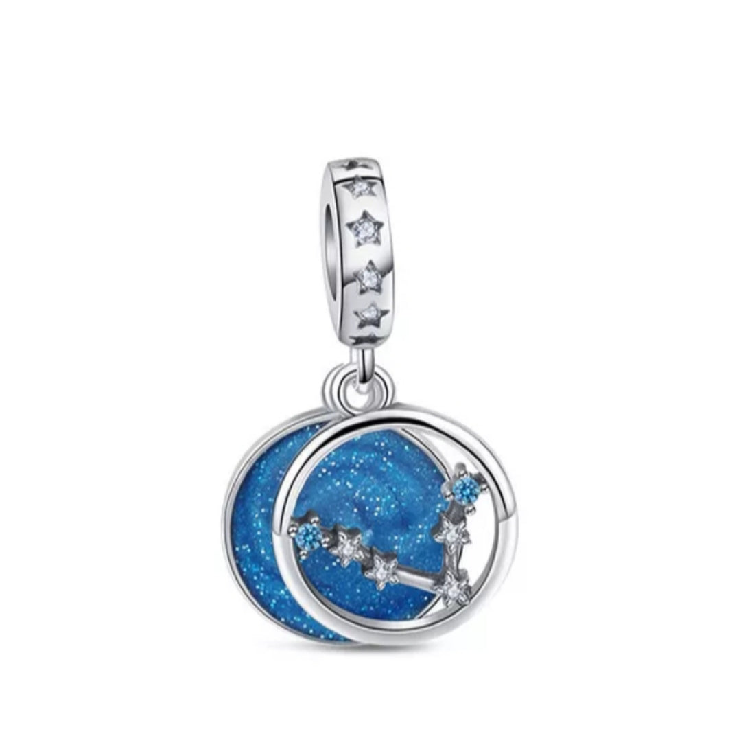 Charm constelaciones azul Zodiaco de plata s925