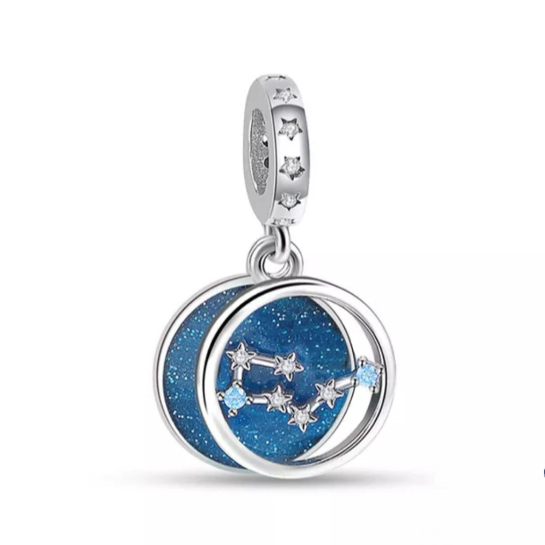 Charm constelaciones azul Zodiaco de plata s925