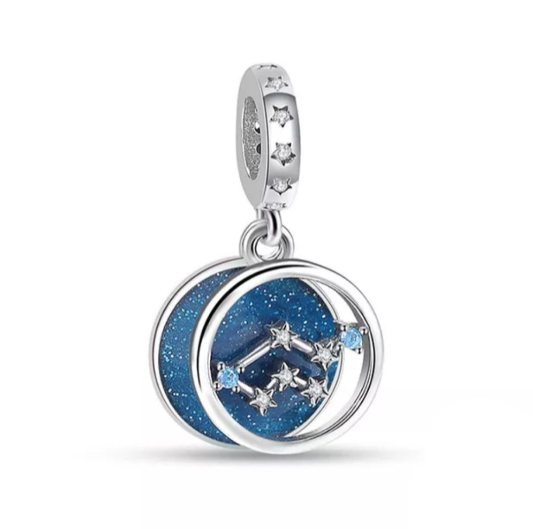 Charm constelaciones azul Zodiaco de plata s925