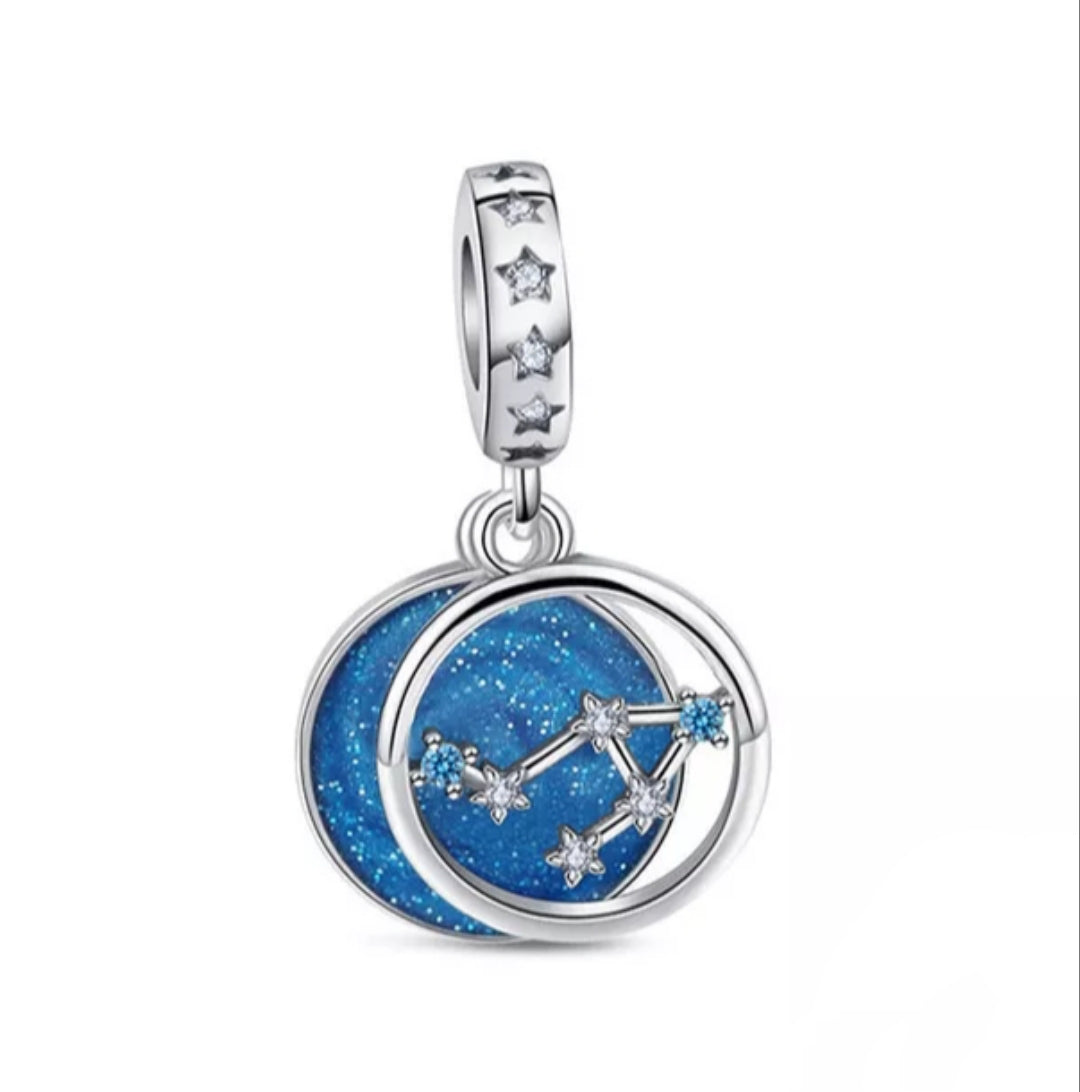 Charm constelaciones azul Zodiaco de plata s925