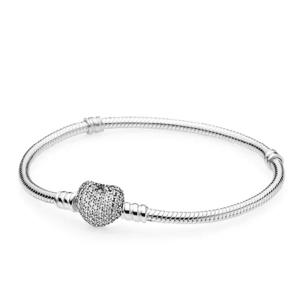 Brazalete broche corazón brillante