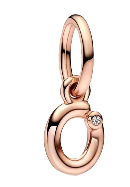 Charm Letra minúscula rose gold de plata s925